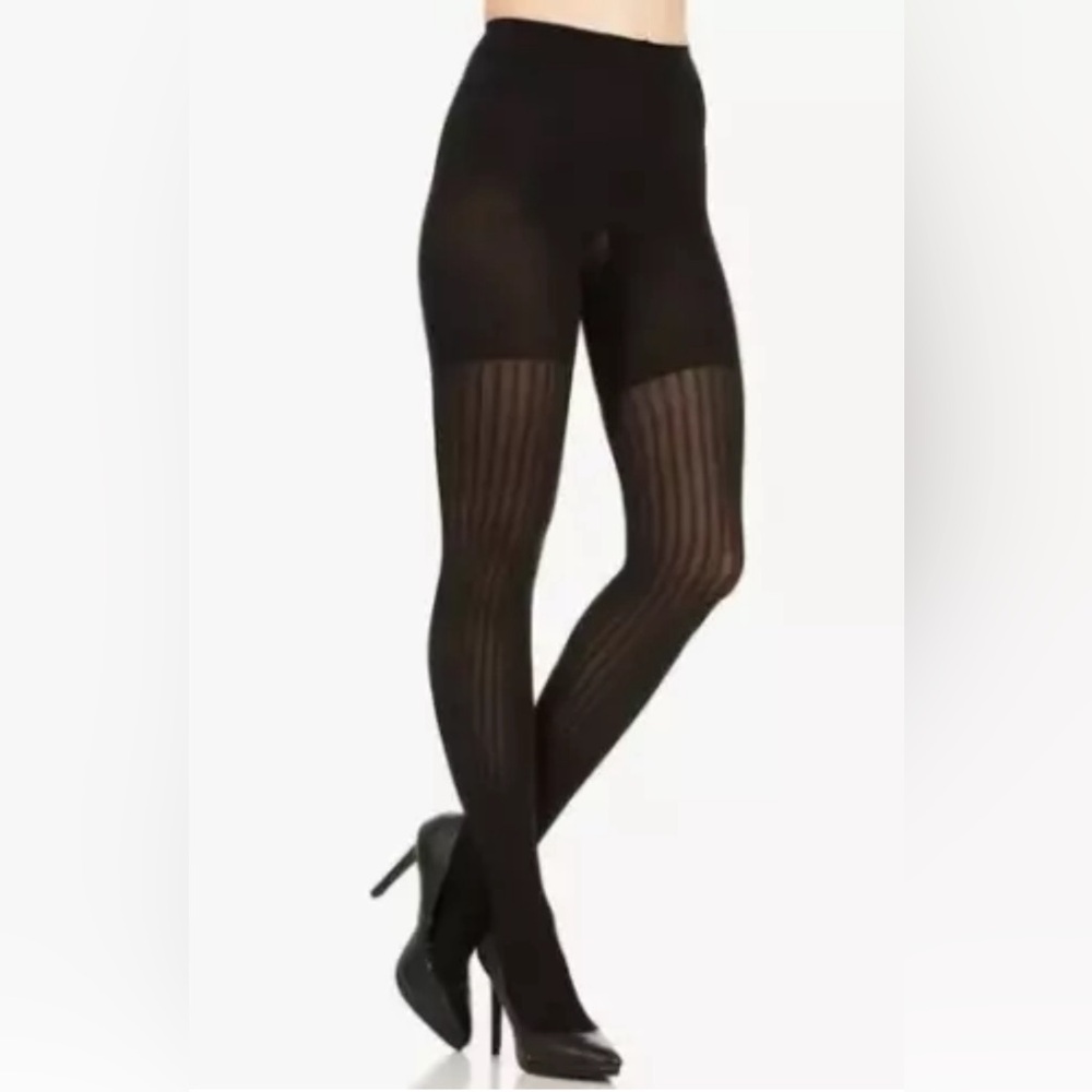 NWT Star‎ Power by Spanx patterned shaping black tights